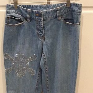 INC Jeans w/ Crystal Skull & Crossbones